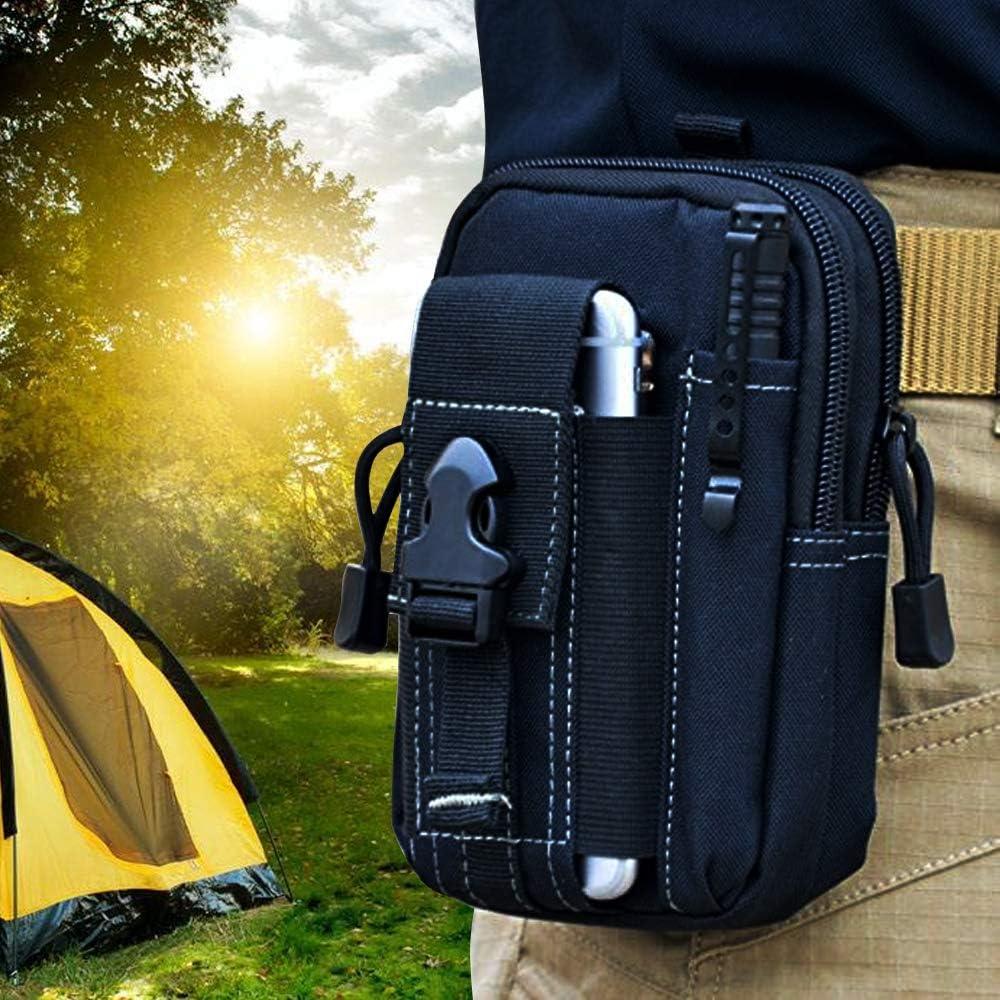 Outdoor Camping Backpack - กระเป๋าคาดเอวแบบยุทธวิธี Molle กระเป๋าคาดเอวทหาร EDC อุปกรณ์จัดเก็บเครื่องมือ ซองใส่โทรศัพท์