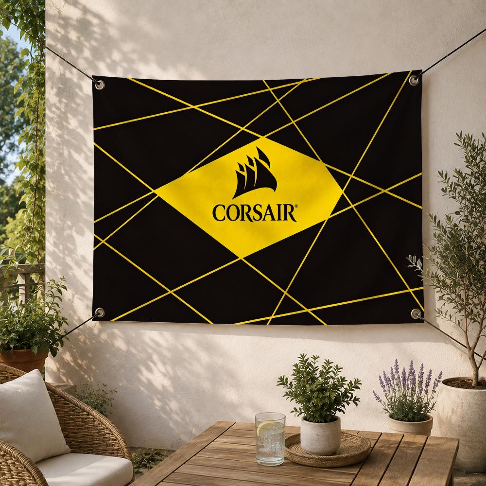 Outdoor Camping Gear Brands - ธงตกแต่งแบรนด์เกมมิ่ง C-Corsair สำหรับตกแต่งสวนกลางแจ้ง ลานบ้าน แคมป์ปิ้ง งานปาร์ตี้