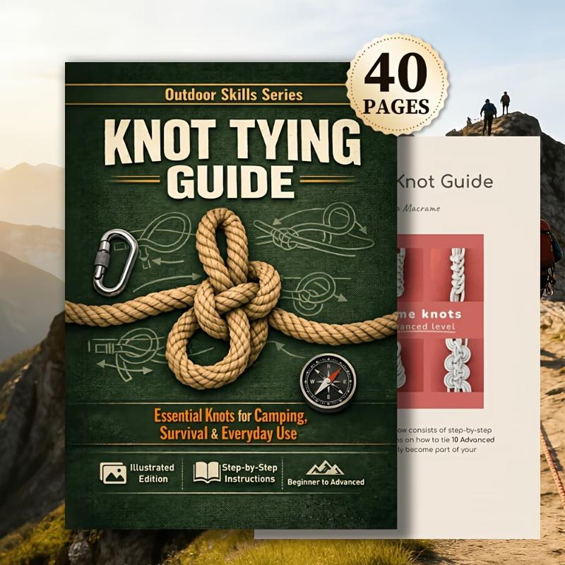 Outdoor Camping Adventures - คู่มือการผูกปมสำคัญ 50 แบบ พร้อมภาพประกอบ คำแนะนำแบบขั้นตอนสำหรับการตั้งแคมป์ การเอาชีวิตรอด