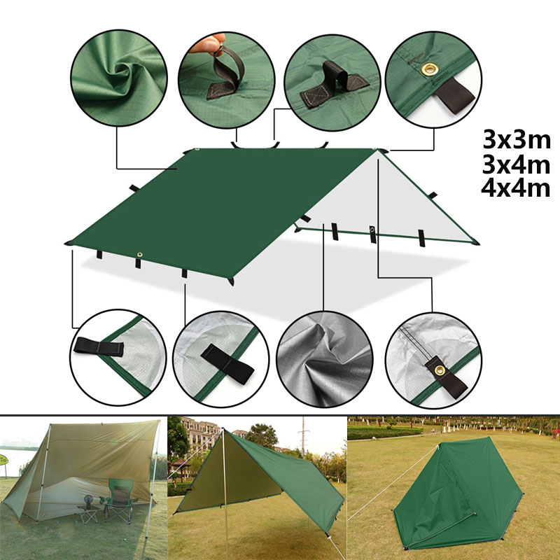 Outdoor Camping Automatic Quick Opening Tent - เต็นท์พักแรม4x4ม. 4X3ม. 3x3ม. 19จุดแบบแขวนเต็นท์พักแรมบังแดดกลางแจ้งมีกันสาดกันน้ำ