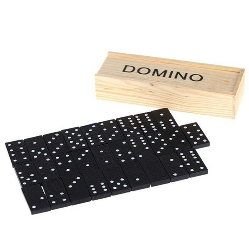 Outdoor Camping Games - 28 ชิ้น/เซ็ตเกมกระดานโดมิโนไม้เกมโต๊ะโดมิโนของเล่นเด็กของเล่นเพื่อการศึกษาเกมท่องเที่ยวแคมป์ปิ้งกลางแจ้ง