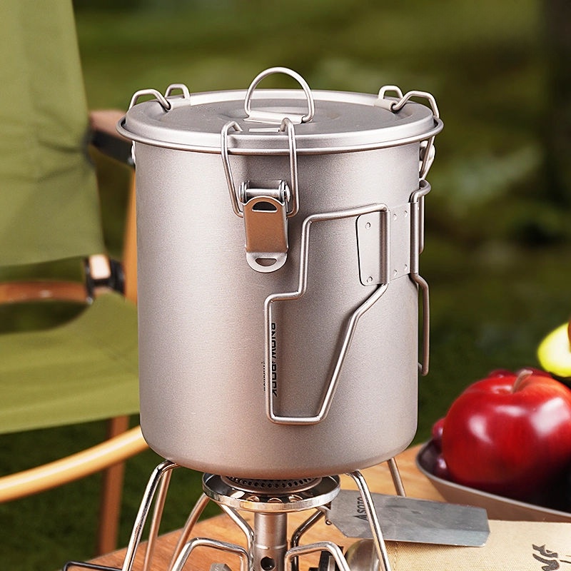Outdoor Camping Gear Brands - หม้อหุงข้าวไทเทเนียมบริสุทธิ์แบบพกพาขนาดใหญ่สำหรับกิจกรรมกลางแจ้ง อุปกรณ์ปิกนิก ทนทาน ใช้สำหรับตั้งแคมป์และการเดินทาง ยี่ห้อ Snow