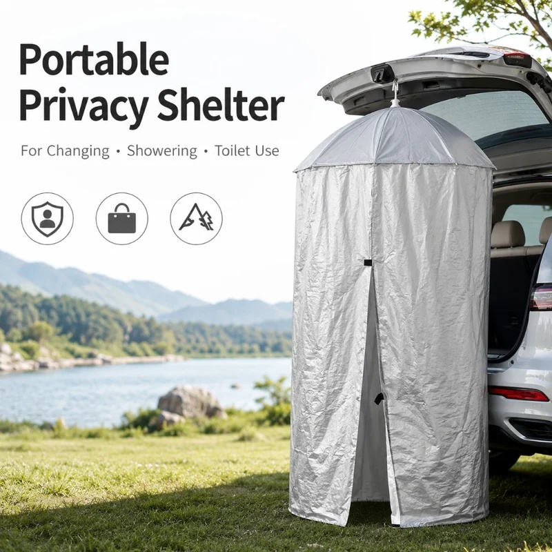 Outdoor Camping Automatic Quick Opening Tent - เต็นท์เปลี่ยนเสื้อผ้าแบบพกพาสำหรับใช้งานกลางแจ้ง ติดตั้งง่าย ใช้เป็นห้องอาบน้ำหรือห้องสุขาสำหรับตั้งแคมป์ ท้ายรถ หรือกลางแจ้ง ขนาด