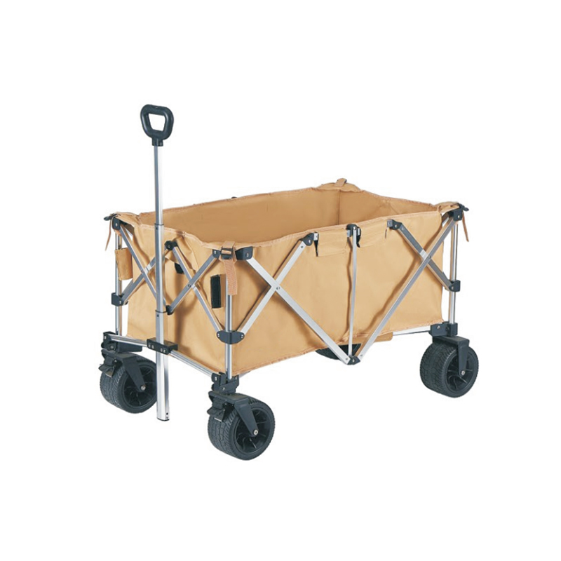 Outdoor Camping Vehicle Wagon - รถเข็นพับได้อลูมิเนียมดีไซน์พรีเมียม พกพาสะดวกสำหรับกิจกรรมกลางแจ้ง รับน้ำหนักได้ 300 ปอนด์ แข็งแรงทนทาน