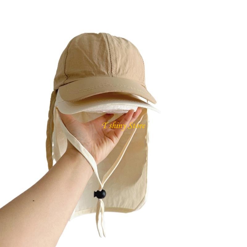 Outdoor Camping Kids Activities - N58F หมวกกีฬากลางแจ้งหมวกตั้งแคมป์บนภูเขาพร้อมแผ่นปิดคอเด็กปรับได้