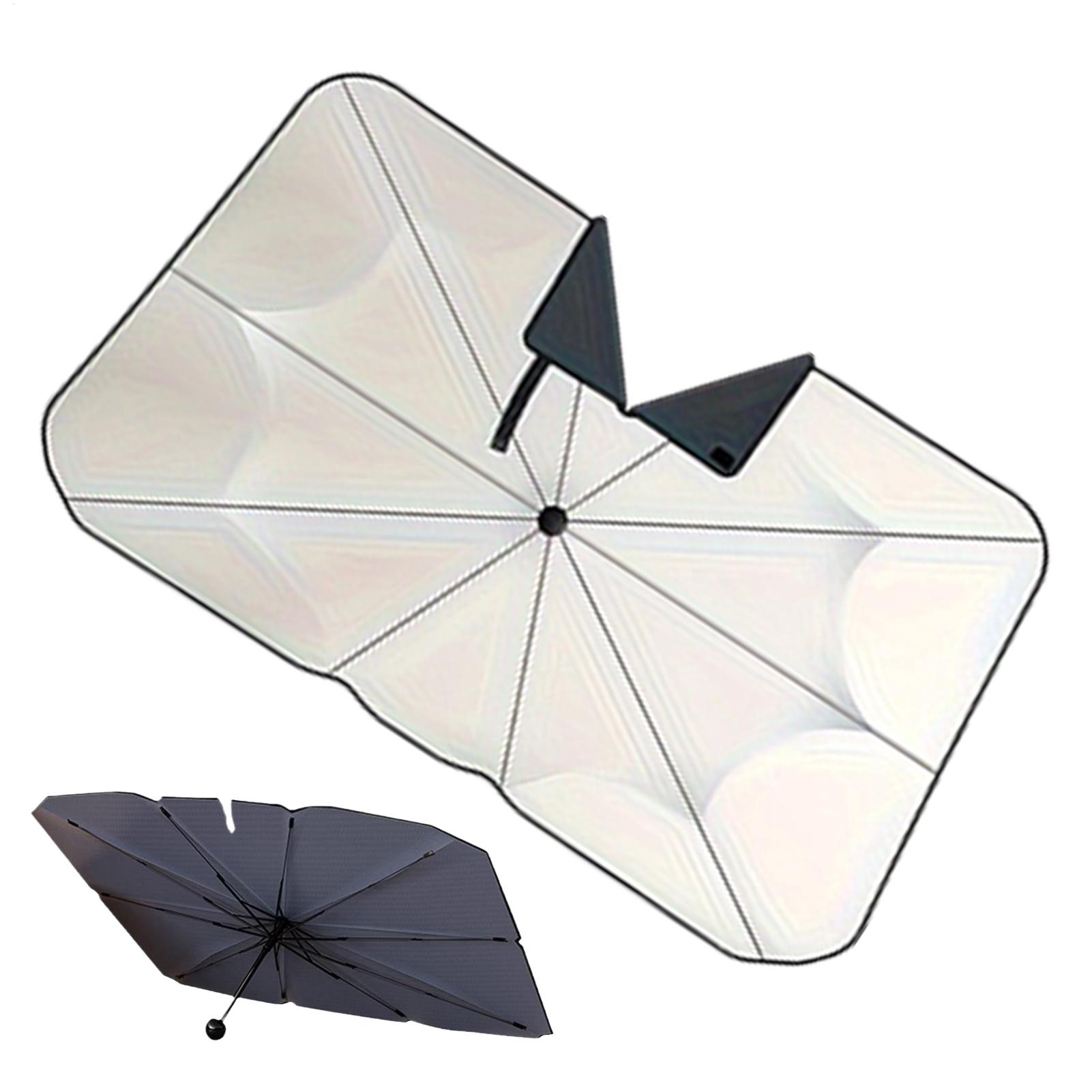 Outdoor Camping Umbrella - ร่มบังแดดรถยนต์แบบพกพาสำหรับกระจกหน้ารถ ป้องกันรังสียูวี ปรับความเข้มแสงได้ พับเก็บได้ ผ้าคลุมกระจกหน้ารถ อุปกรณ์เสริมร่มบังแดด