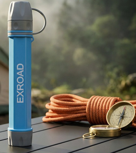 Outdoor Camping Direct - เครื่องกรองน้ำดื่มแบบพกพาสำหรับการตั้งแคมป์ผจญภัย อุปกรณ์ฉุกเฉิน ใช้ได้ทั่วโลก สำหรับกิจกรรมกลางแจ้ง