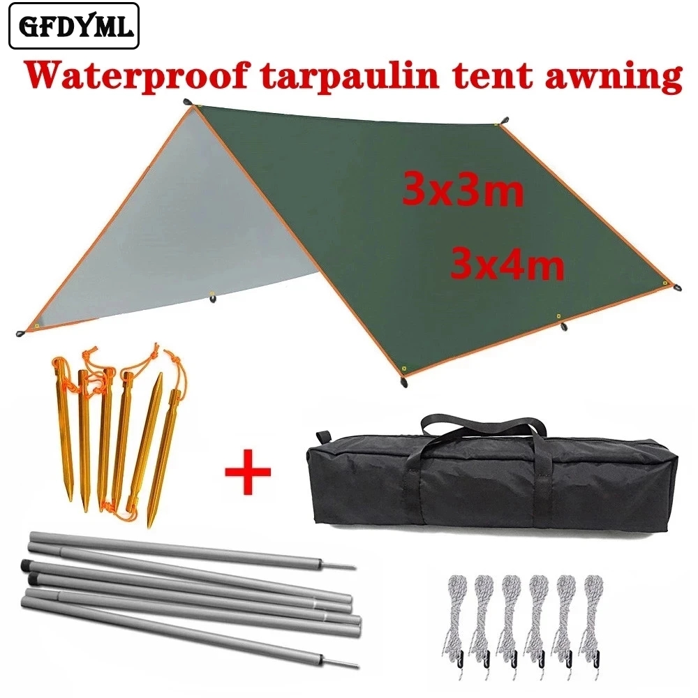 Outdoor Camping Automatic Quick Opening Tent - ที่บังแดด4X3ม. 3x3ม. เต็นท์ผ้าใบกันน้ำที่บังแดดในสวนเบามากเปลญวนตั้งแคมป์กลางแจ้งฝนบินชายหาดที่กำบังแดด