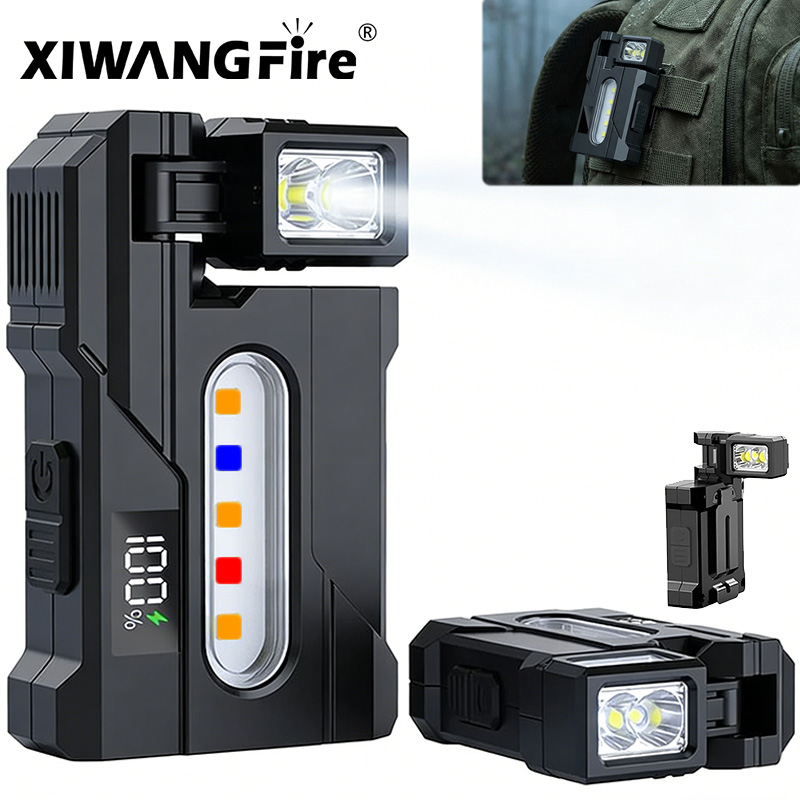 Headlamp - ไฟฉาย EDC อเนกประสงค์สว่างเป็นพิเศษ หัวไฟแบบหมุนได้ ไฟฉาย COB