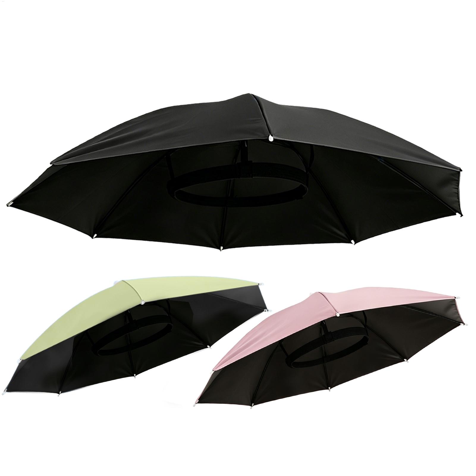 Outdoor Camping Umbrella - หมวกพับได้แบบกันน้ำ หมวกคลุมศีรษะแบบแฮนด์ฟรี ปรับได้ หมวกกันแดดสำหรับผู้หญิงผู้ชาย สำหรับกิจกรรมกลางแจ้ง ชายหาด