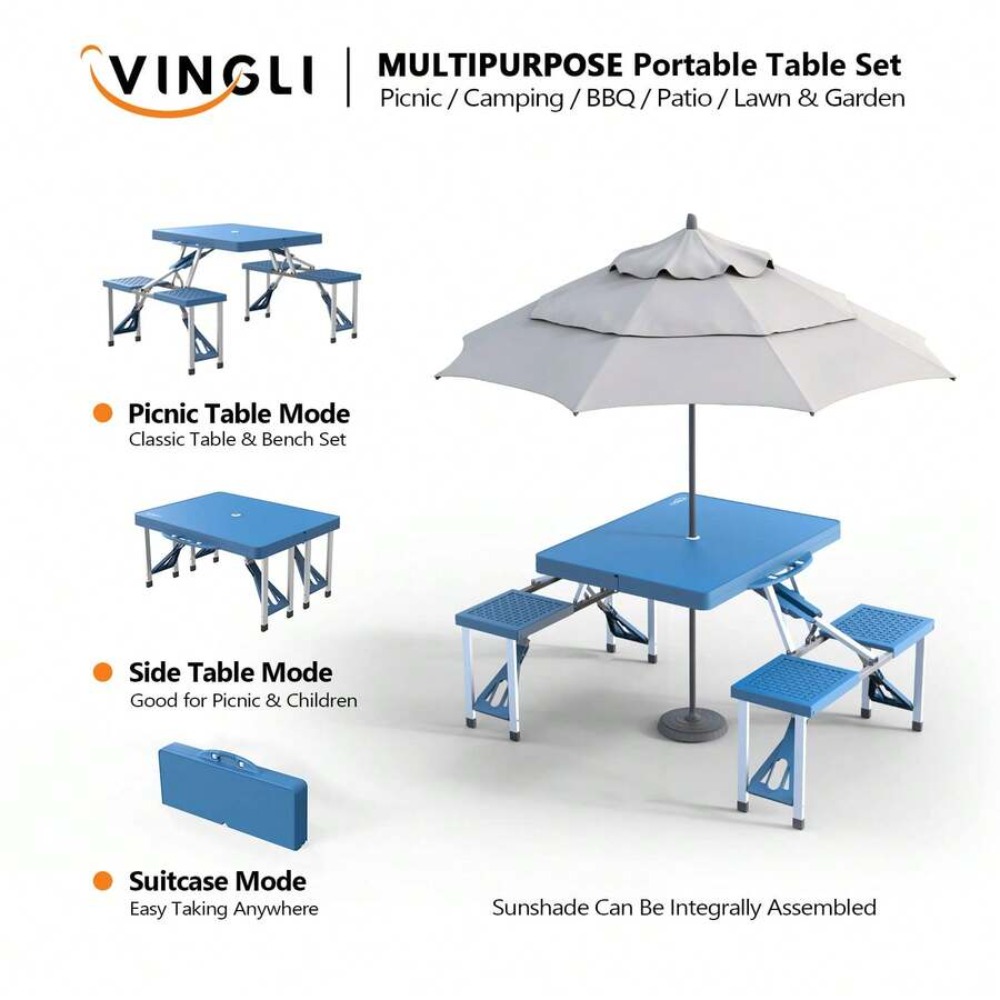 ชุดโต๊ะปิกนิกพับได้ขนาด 4 ฟุต  - Outdoor Camping Umbrella บทวิจารณ์และราคา