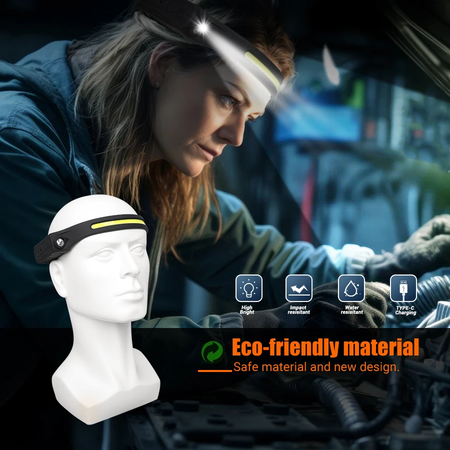 ไฟหน้าแบบชาร์จไฟได้เซ็นเซอร์ตร - Headlamp บทวิจารณ์และราคา