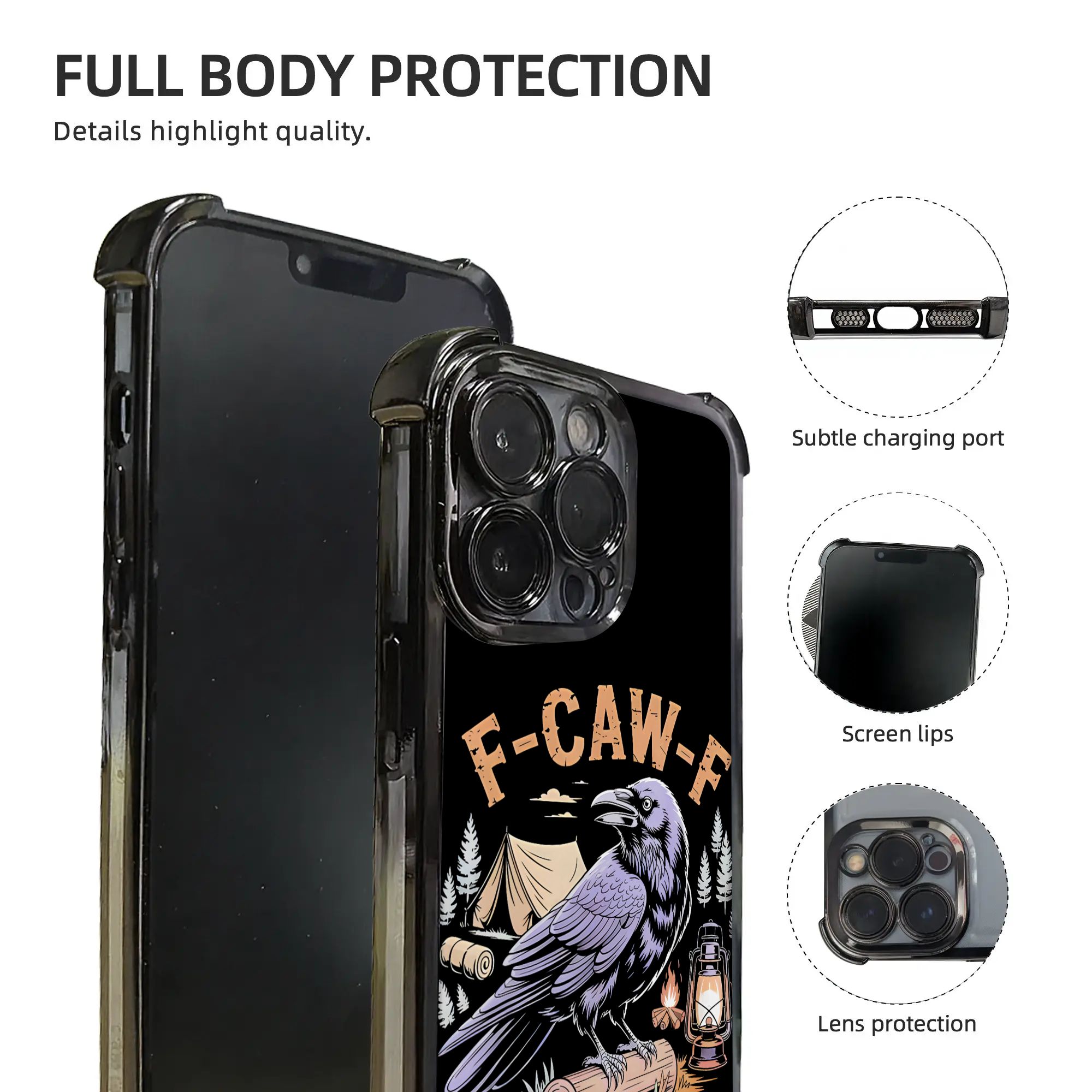 เคสโทรศัพท์ลายอีกาตลก F CAW F  - Outdoor Camping Adventures บทวิจารณ์และราคา
