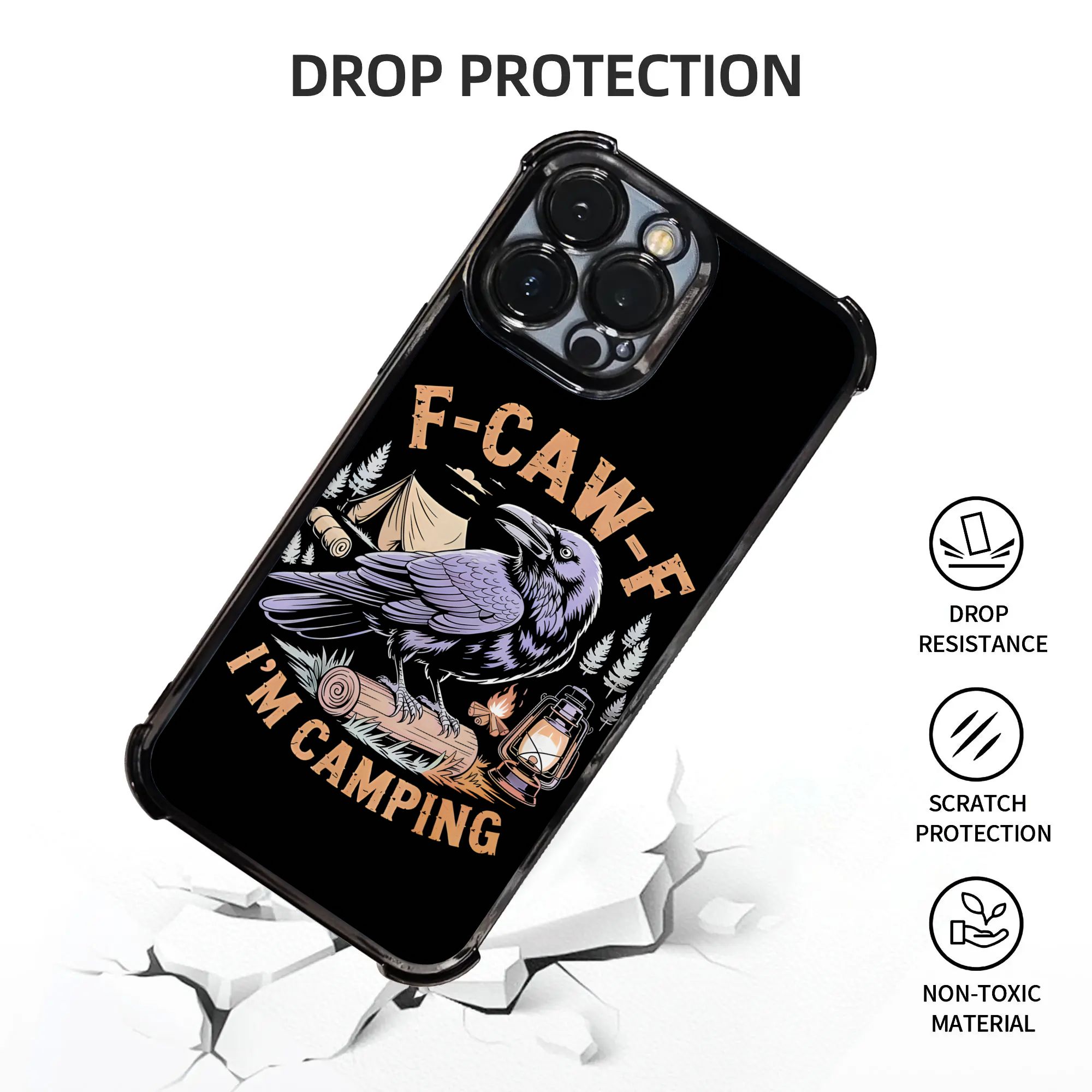 เคสโทรศัพท์ลายอีกาตลก F CAW F  - Outdoor Camping Adventures บทวิจารณ์และราคา