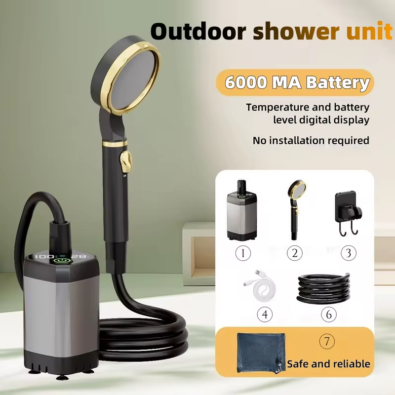 ชุดฝักบัวไฟฟ้าแบบพกพาสำหรับใช้ - Outdoor Camping Kit บทวิจารณ์และราคา