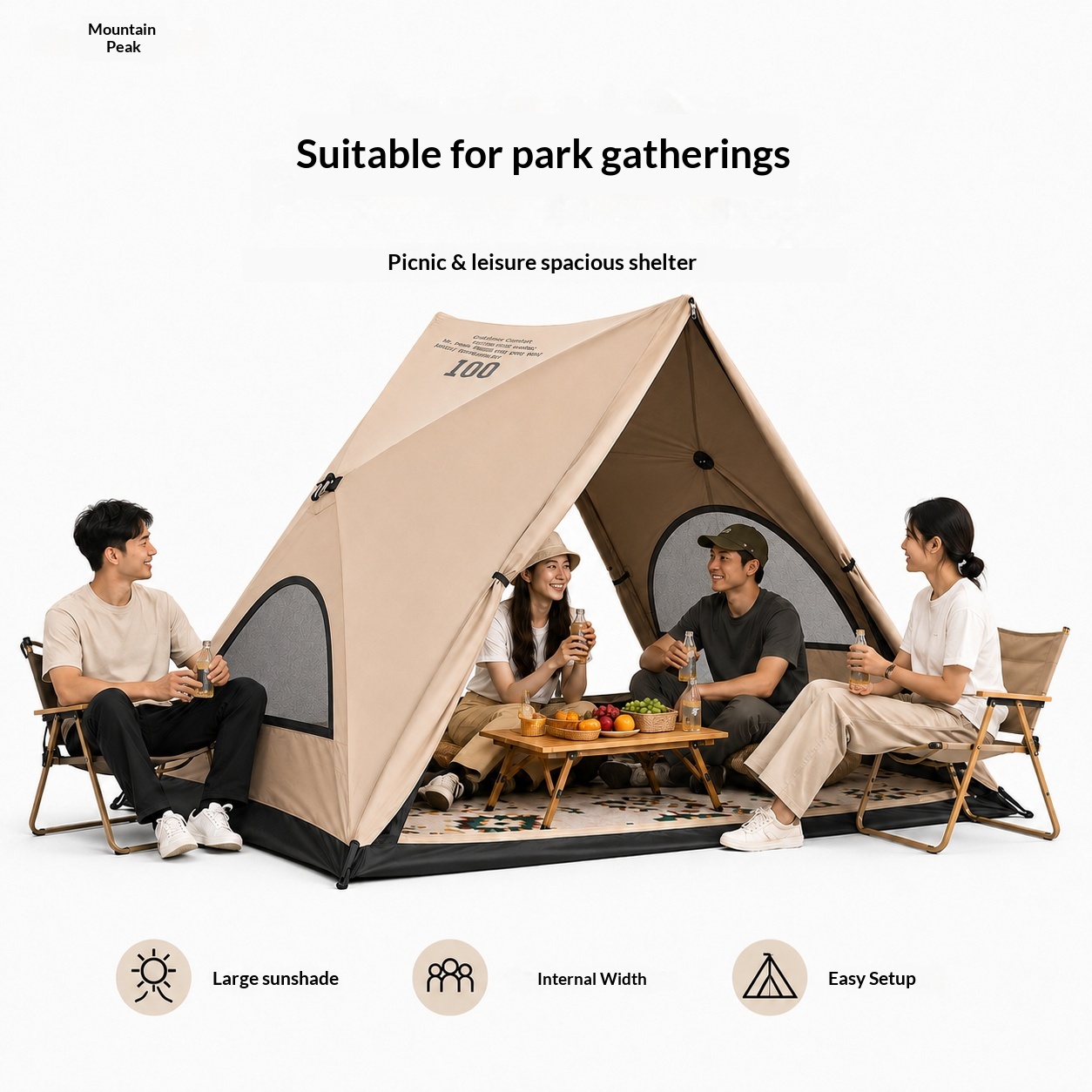 เต็นท์สามเหลี่ยมอัตโนมัติ เต็น - Outdoor Camping Automatic Quick Opening Tent บทวิจารณ์และราคา