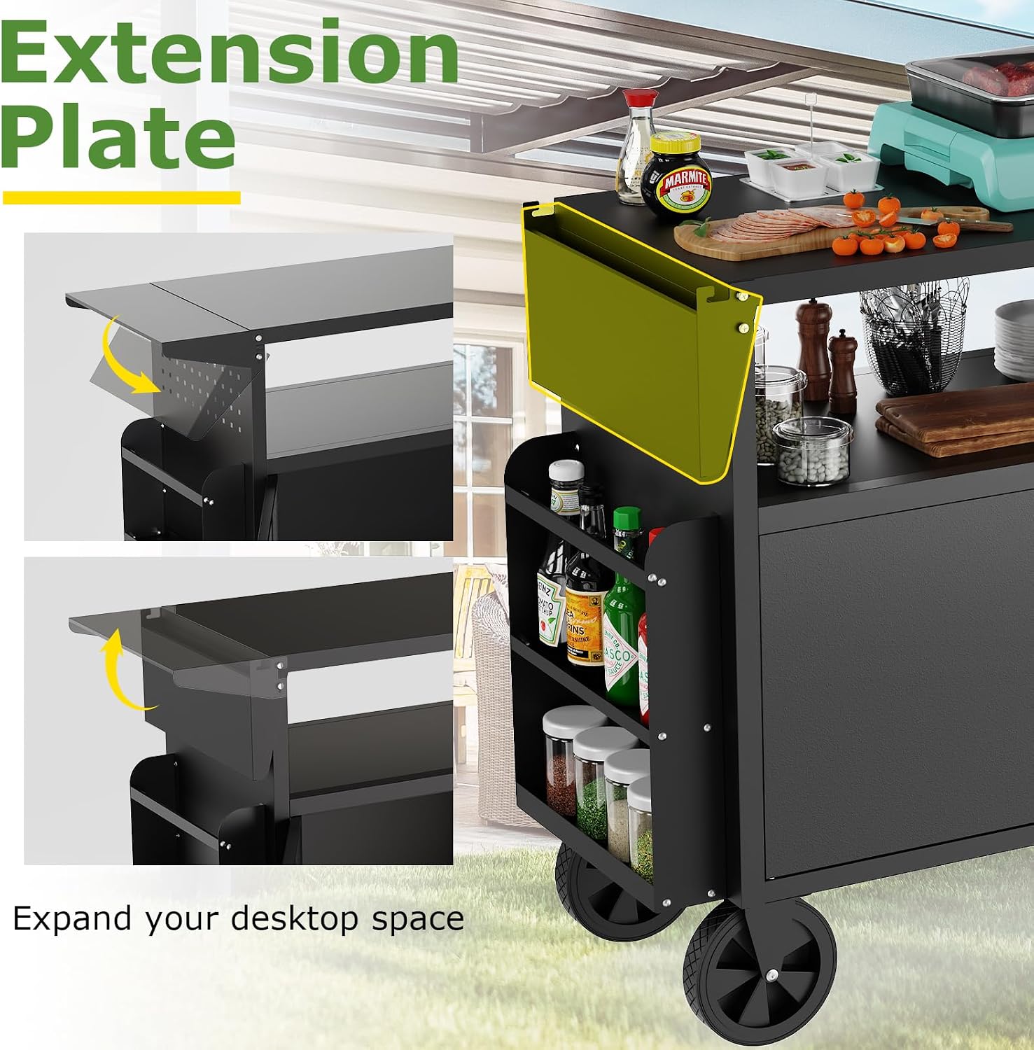 รถเข็นปิ้งย่างกลางแจ้งพร้อมโต๊ - Outdoor Camping Bbq บทวิจารณ์และราคา