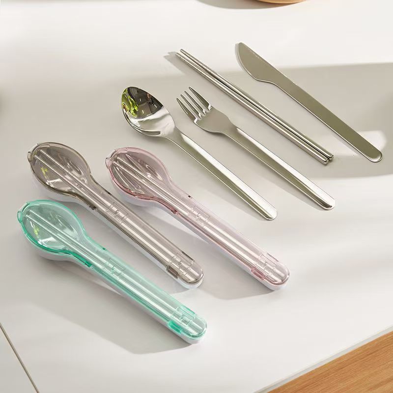ชุดช้อนส้อมพกพาพร้อมกล่องเก็บข - Outdoor Camping Kit บทวิจารณ์และราคา