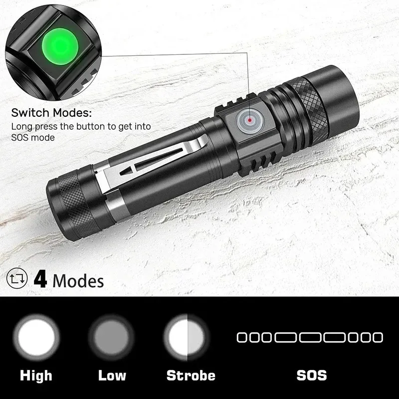 ไฟฉายแบบชาร์จได้ T6 ใช้แบตเตอร - Outdoor Camping Adventures บทวิจารณ์และราคา