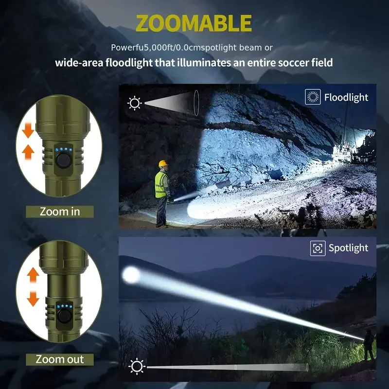 ไฟฉายที่ทรงพลังเป็นพิเศษ ไฟฉาย - Outdoor Camping Adventures บทวิจารณ์และราคา
