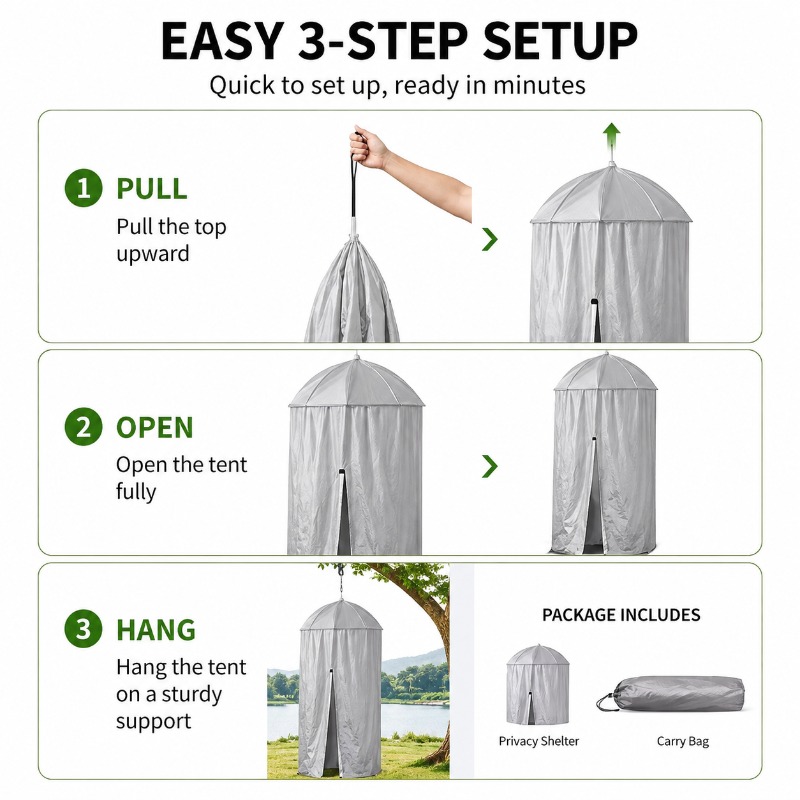 เต็นท์เปลี่ยนเสื้อผ้าแบบพกพาสำ - Outdoor Camping Automatic Quick Opening Tent บทวิจารณ์และราคา