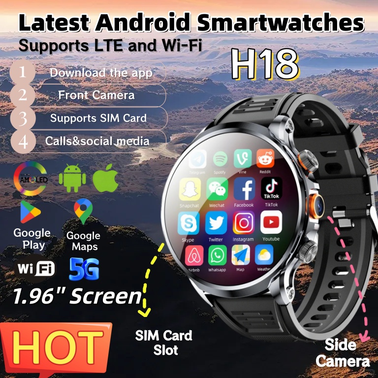 สมาร์ทวอทช์ NEW 4G Android H18 - Outdoor Camping Japan บทวิจารณ์และราคา