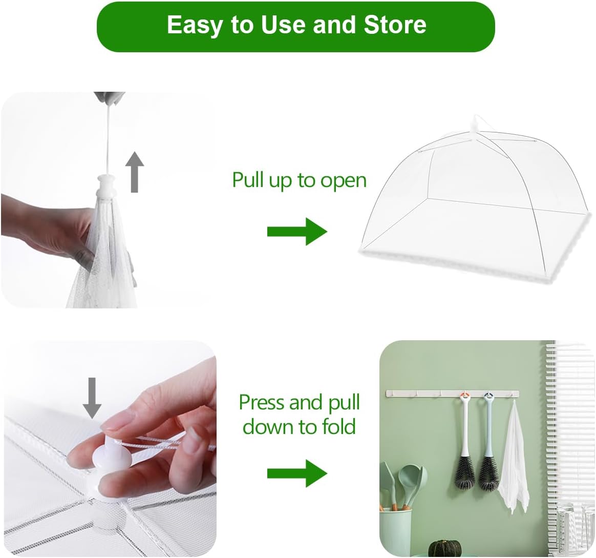 (6 ชิ้น) ผ้าคลุมอาหารแบบตาข่าย - Outdoor Camping Umbrella บทวิจารณ์และราคา