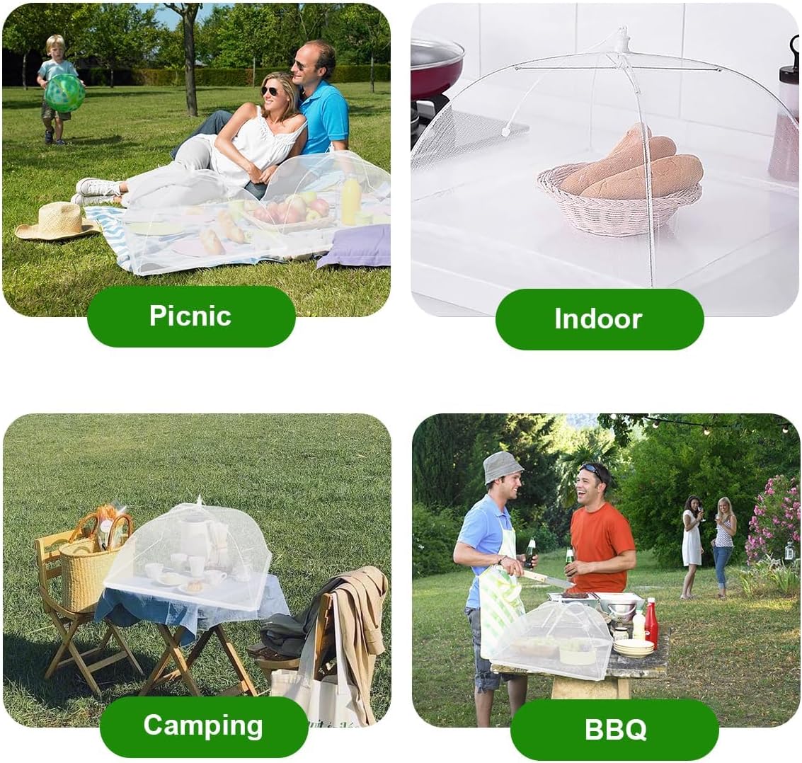 (6 ชิ้น) ผ้าคลุมอาหารแบบตาข่าย - Outdoor Camping Umbrella บทวิจารณ์และราคา