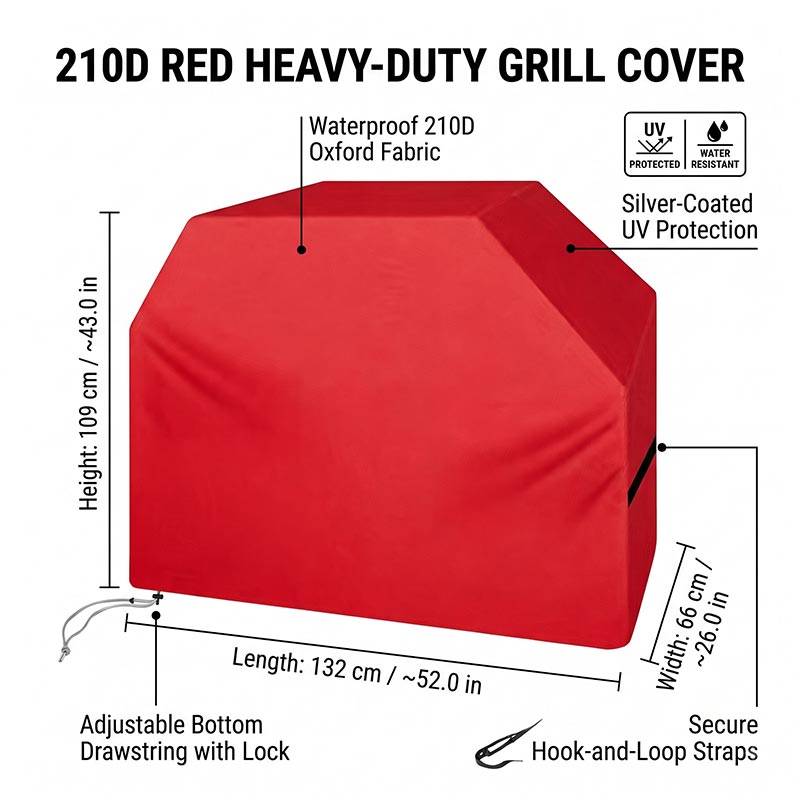 ผ้าคลุมเตาย่างบาร์บีคิว 210D ก - Outdoor Camping Bbq บทวิจารณ์และราคา