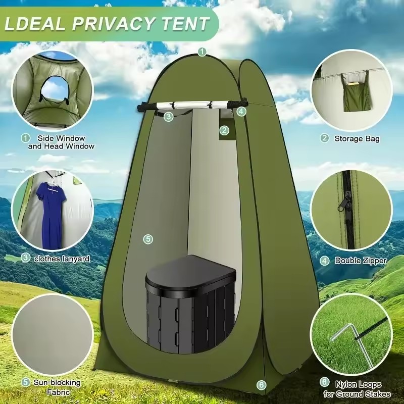 ‌ เต็นท์ห้องน้ําป๊อปอัพแบบพกพา - Outdoor Camping Automatic Quick Opening Tent บทวิจารณ์และราคา