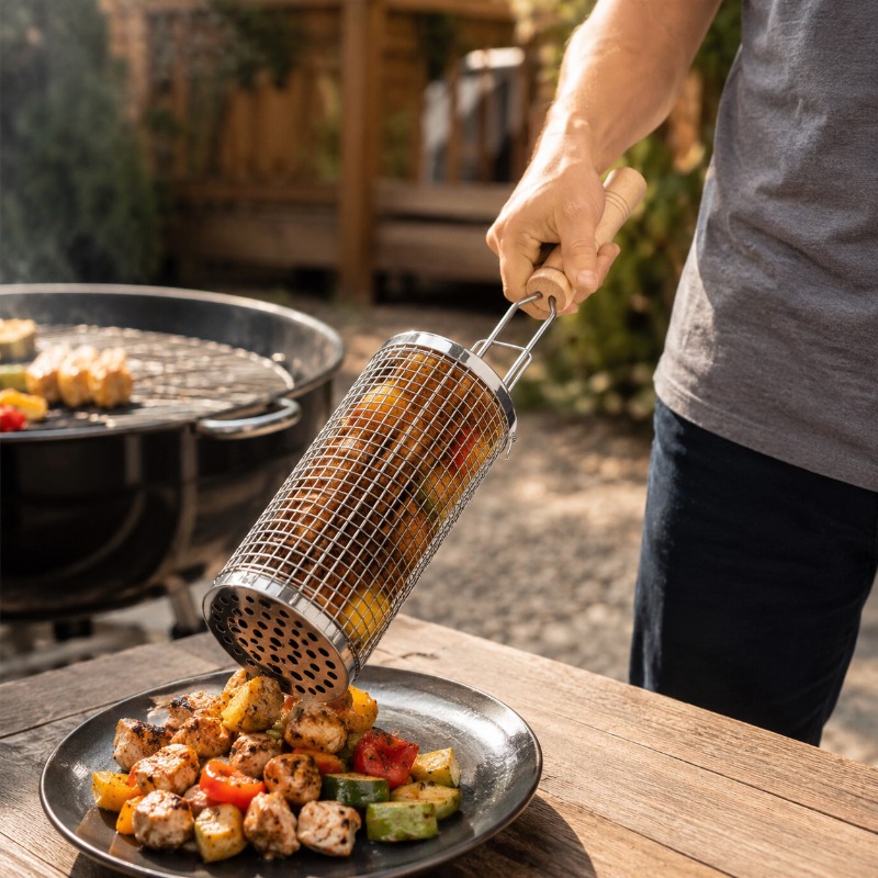 ชุดตะกร้าย่างบาร์บีคิวทรงกลม ส - Outdoor Camping Kit บทวิจารณ์และราคา