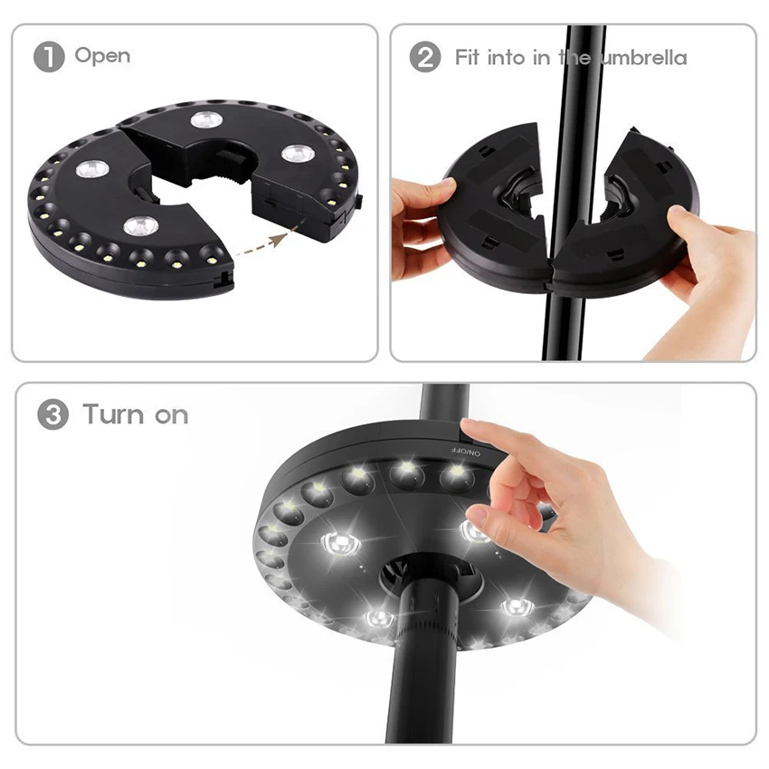 ไฟเสาร่มที่สว่างมากไฟ LED 28ดว - Outdoor Camping Umbrella บทวิจารณ์และราคา