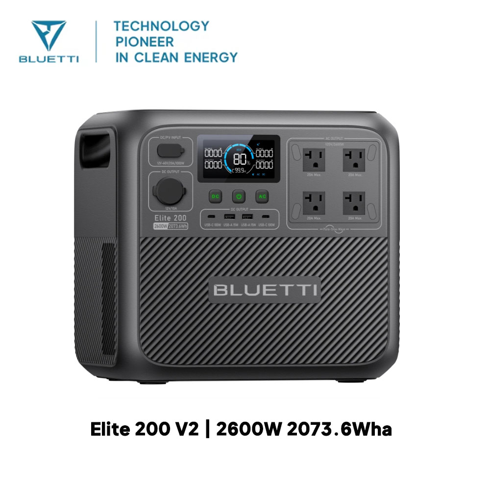【รีนิว】BLUETTI Elite 200 V2 สถ - Outdoor Camping Kit บทวิจารณ์และราคา