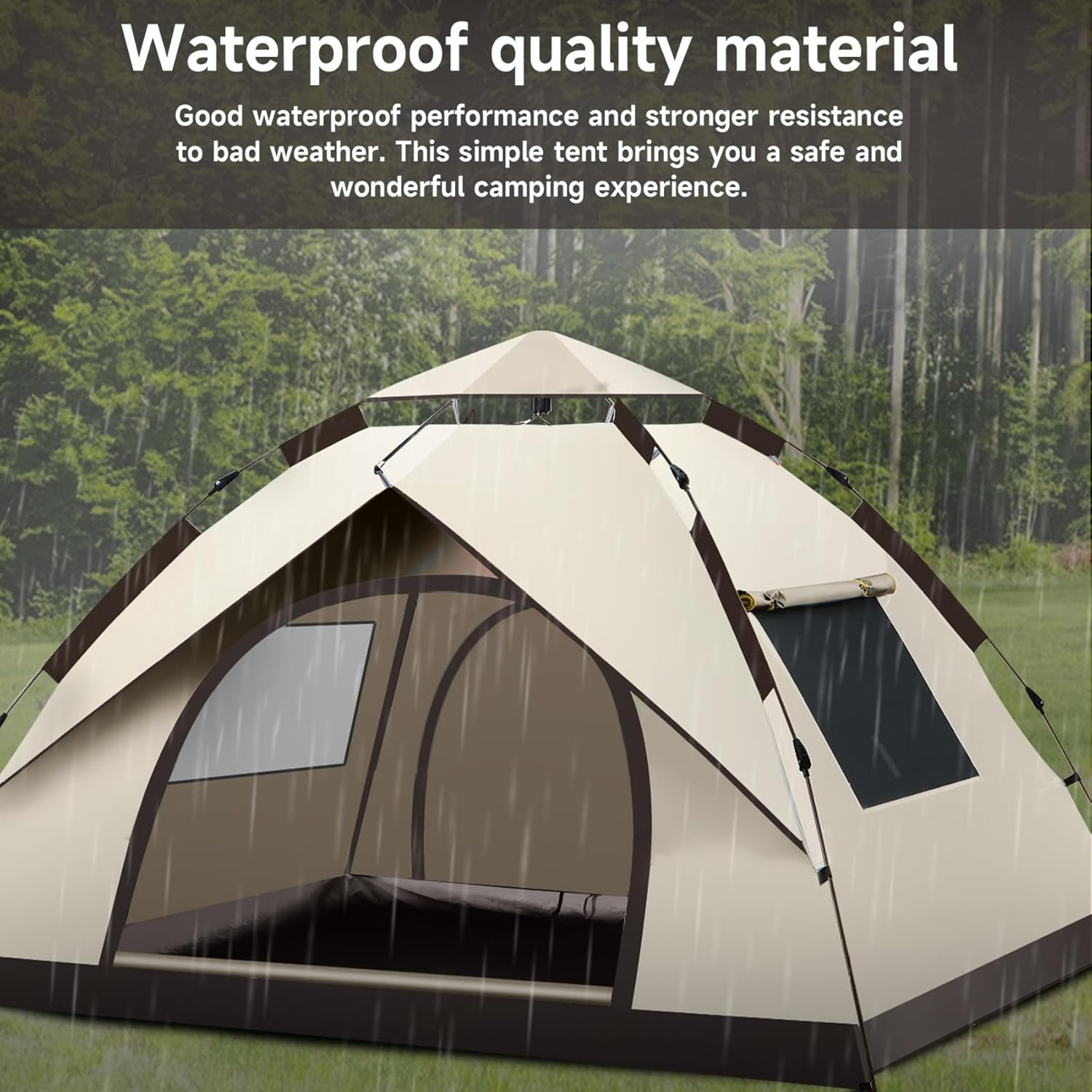 เต็นท์กันน้ำสำหรับ 3-4 คน เต็น - Outdoor Camping Automatic Quick Opening Tent บทวิจารณ์และราคา